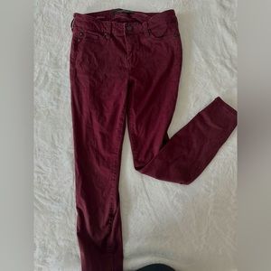 Maroon red ankle skinny pants